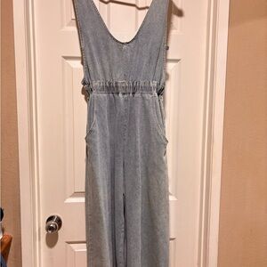 Denim Sleeveless Jumpsuit